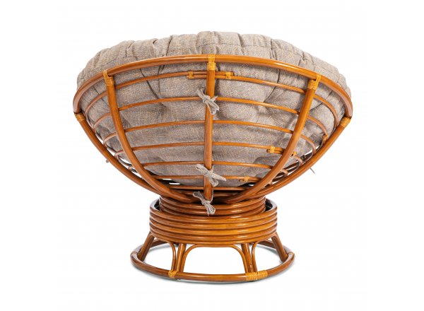 Кресло-качалка Папасан/Papasan (W 23/01 B) /с подушкой/ 115х78х104см, пекан орех, подушка рогожка, меланж фото 11