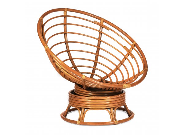 Кресло-качалка Папасан/Papasan (W 23/01 B) /с подушкой/ 115х78х104см, пекан орех, подушка рогожка, меланж фото 15
