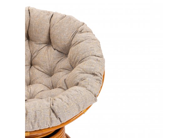 Кресло-качалка Папасан/Papasan (W 23/01 B) /с подушкой/ 115х78х104см, пекан орех, подушка рогожка, меланж фото 17