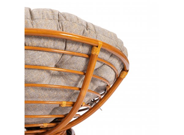 Кресло-качалка Папасан/Papasan (W 23/01 B) /с подушкой/ 115х78х104см, пекан орех, подушка рогожка, меланж фото 27