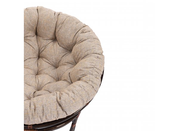 Кресло Папасан/Papasan (23/01 W) /с подушкой и ремешками/ 115х101х104см, античный черно-коричневый, подушка рогожка, меланж фото 14