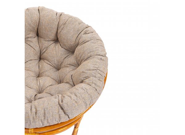 Кресло Папасан/Papasan (23/01 W) /с подушкой и ремешками/ 115х101х104см, коньячный, подушка рогожка, меланж фото 14