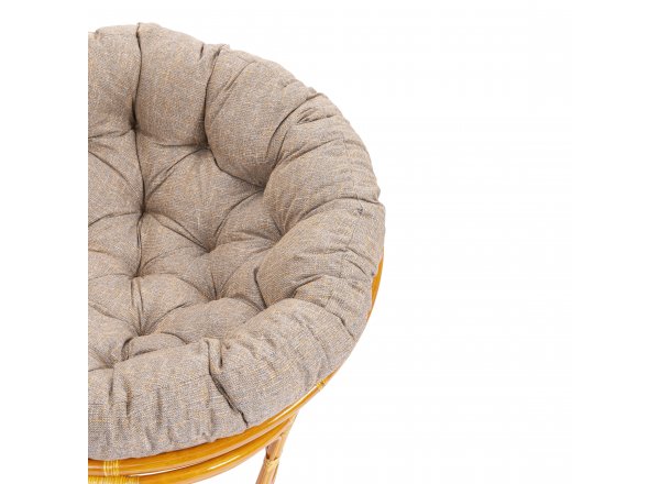 Кресло Папасан/Papasan (23/01 W) /с подушкой и ремешками/ 115х101х104см, медовый, подушка рогожка, меланж фото 7