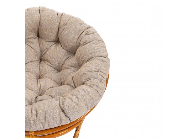 Кресло Папасан/Papasan (23/01 W) /с подушкой и ремешками/ 115х101х104см, пекан орех, подушка рогожка, меланж фото 14
