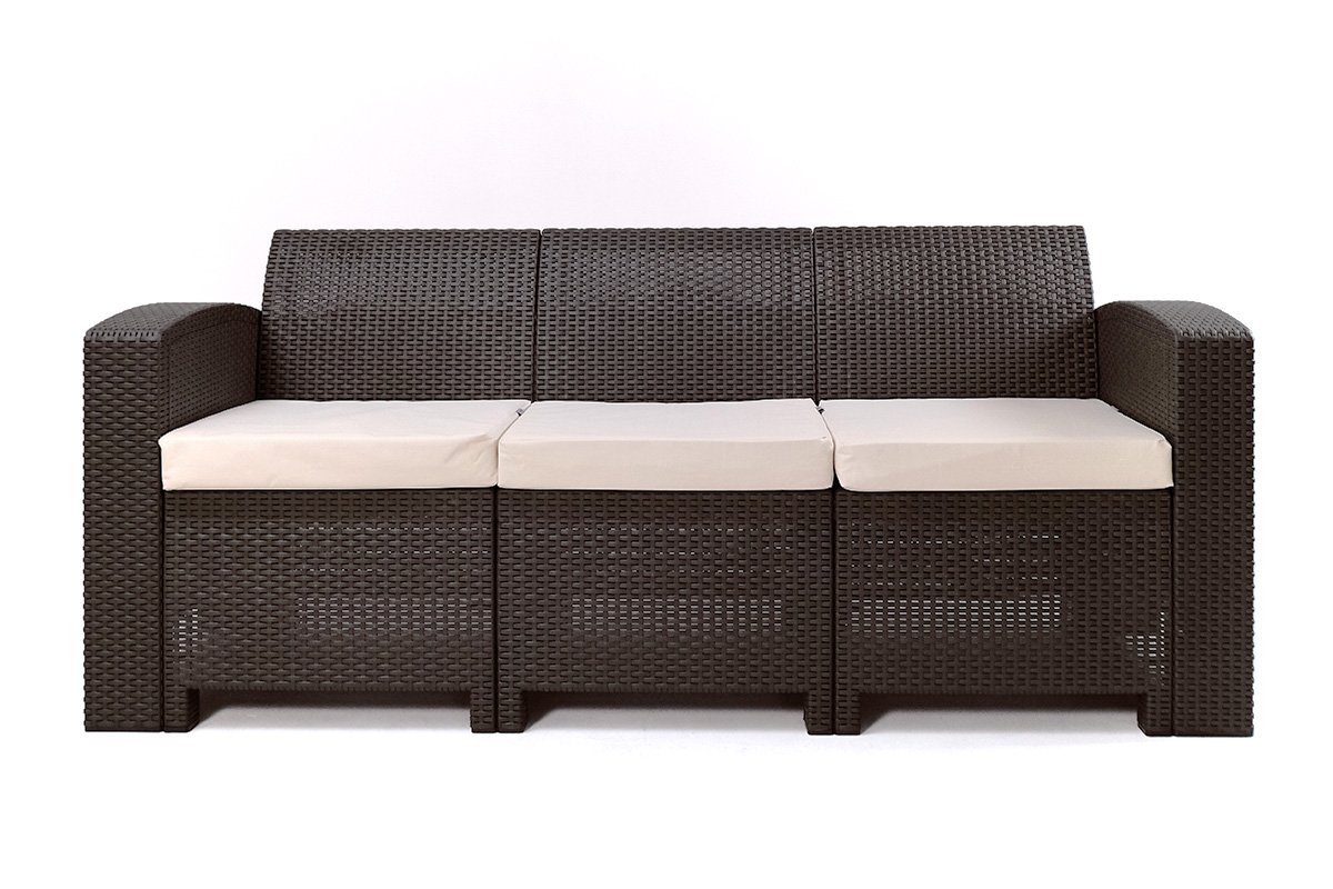 Диван трехместный Rattan premium, венге (3-х местная подушка)