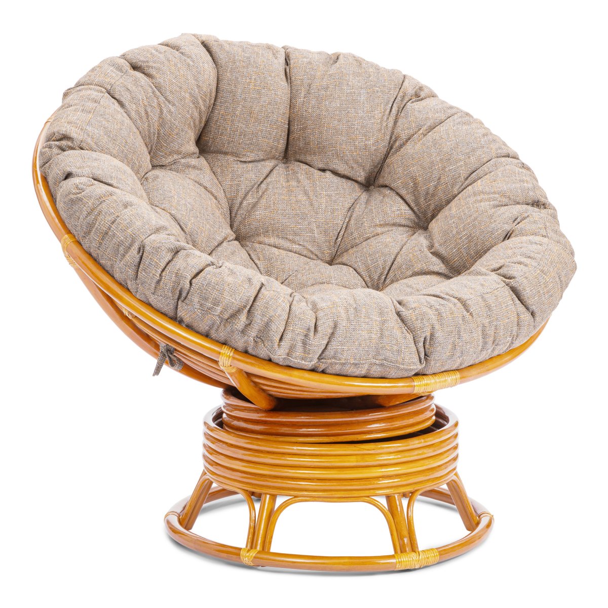 Кресло-качалка Папасан/Papasan (W 23/01 B) /с подушкой/ 115х78х104см, медовый, подушка рогожка, меланж