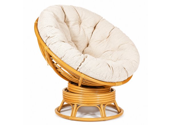 Кресло-качалка Папасан/Papasan (W 23/01 B) /с подушкой/ 115х78х104см, медовый, ткань старт